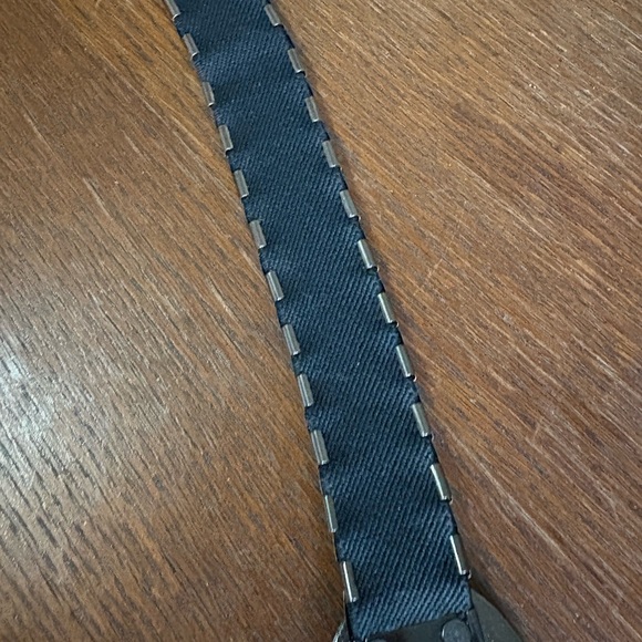 Vintage Style Black Metal Disc Belt Rhinestone Oval Buckle Boho Western stretch - Picture 6 of 8